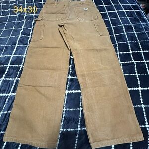 Carhartt Men’s Brown Double Knee Carpenter Pants Heavy Duty